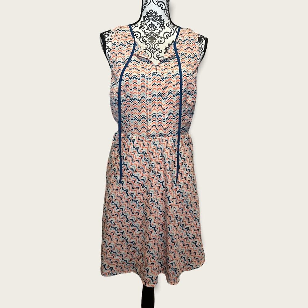 A.N.A. A New Approach Sleeveless Chevron Print A-line dress size M